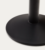 ESILDA High round table in walnut finish melamine with metal leg in a painted black finish, Ø60x96cm