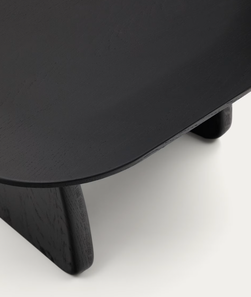 PIRITA pomoćni stolić izrađen od masivnog hrastovog drva u crnoj boji, 70,6 x 70 cm FSC 100%