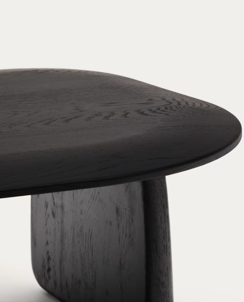 PIRITA pomoćni stolić izrađen od masivnog hrastovog drva u crnoj boji, 70,6 x 70 cm FSC 100%