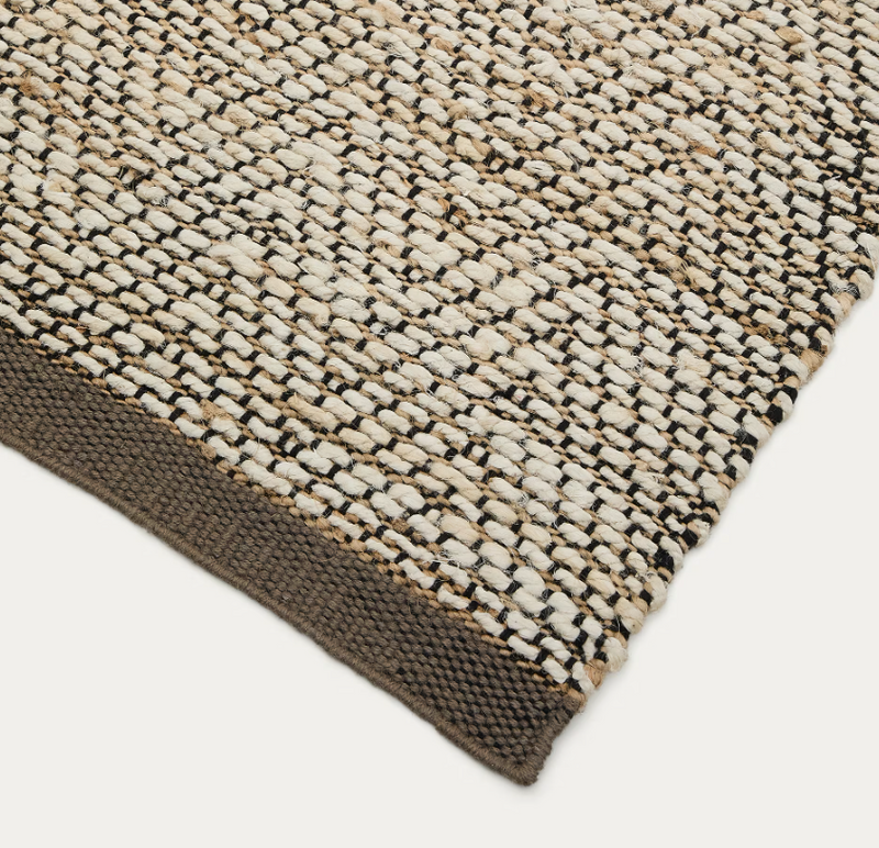 ARPE Beige jute jacquard rug 160 x 230cm