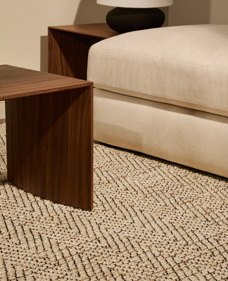 ARPE Beige jute jacquard rug 160 x 230cm