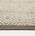 ARPE Beige jute jacquard rug 160 x 230cm