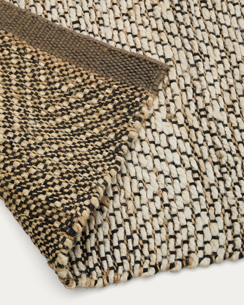 ARPE Beige jute jacquard rug 160 x 230cm
