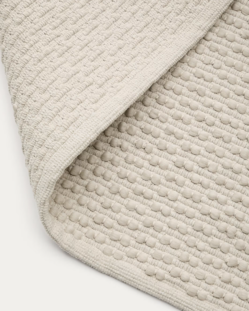 MASCARELL Bijeli tepih od pamuka i poliestera 160 x 230 cm