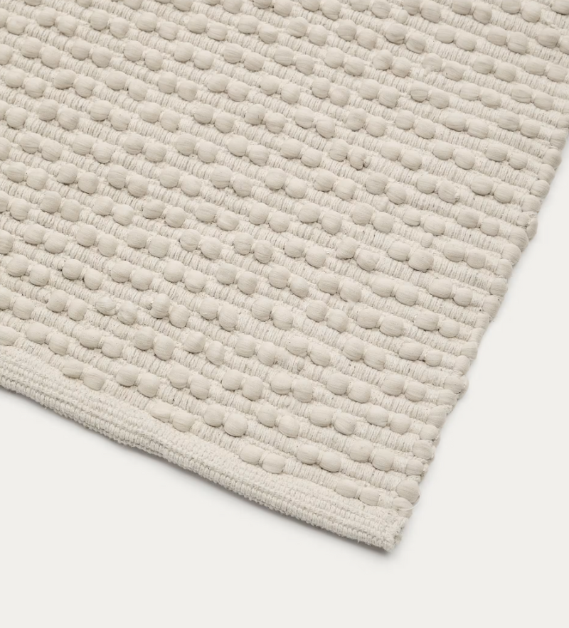 MASCARELL Bijeli tepih od pamuka i poliestera 160 x 230 cm