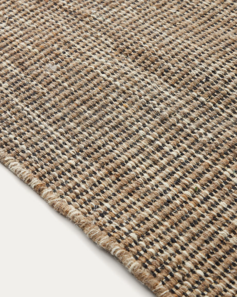 MALENKA Smeđi vuneni tepih 200 x 300 cm