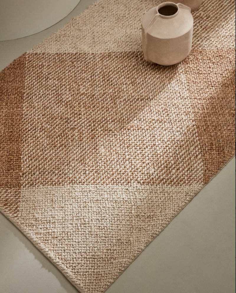 MAELAN tepih od jute i pamuka s kariranim uzorkom 160 x 230 cm