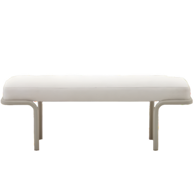 COMPO Bench in beige chenille and beige metal structure, 130 cm