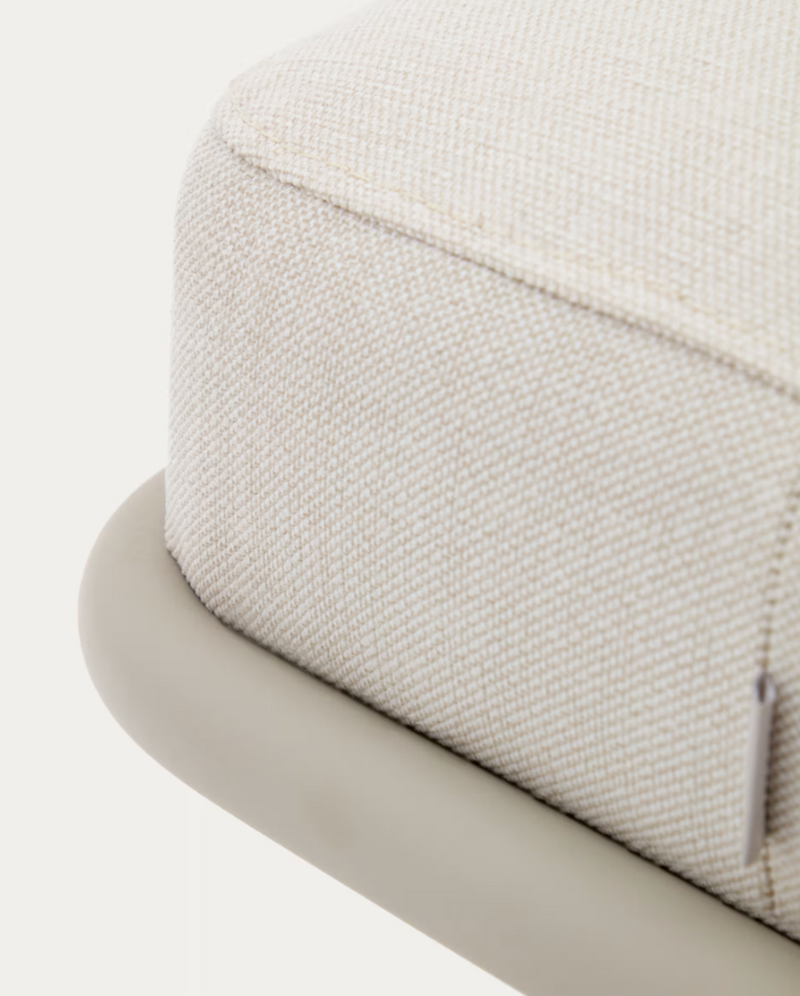 COMPO Klupa u bež šenil boji i bež metalnoj konstrukciji, 130 cm