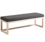 LOYA Klupa od punog bukovog drva u crnoj boji, 128 cm