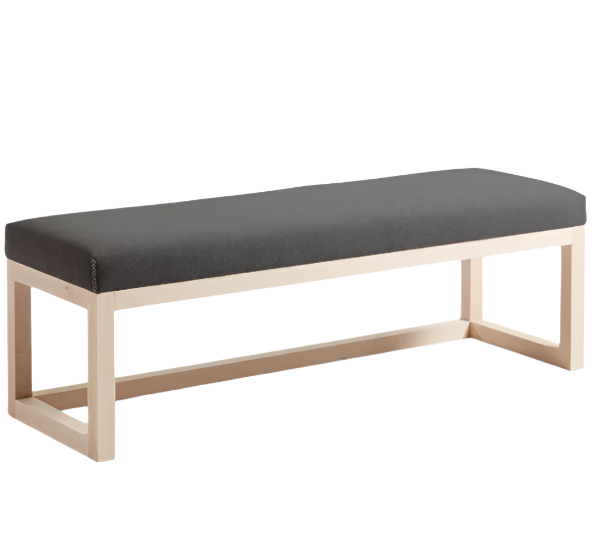 LOYA Klupa od punog bukovog drva u crnoj boji, 128 cm