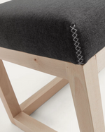 LOYA Klupa od punog bukovog drva u crnoj boji, 128 cm