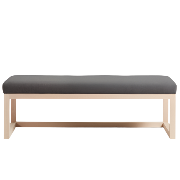 LOYA Solid beech wood bench in black, 128 cm