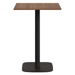 DINA High table in walnut finish melamine with metal leg in a painted black finish, 60x60x96 cm