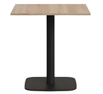 DINA Table in natural finish melamine with metal leg in a painted black finish, 70 x 70 x 70 cm