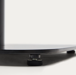 DINA Table in natural finish melamine with metal leg in a painted black finish, 70 x 70 x 70 cm