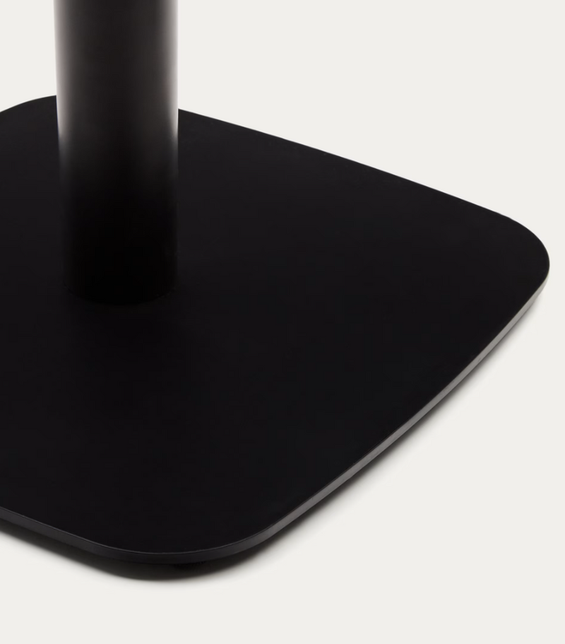 DINA Table in natural finish melamine with metal leg in a painted black finish, 70 x 70 x 70 cm