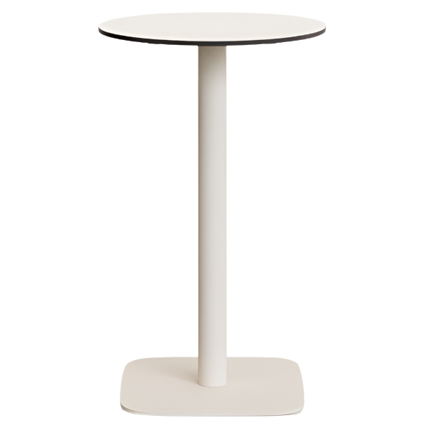 DINA High round outdoor table in white with metal leg in a painted white finish, Ø 60 x 96 cm
