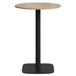 DINA High round table in natural finish melamine with metal leg in a painted black finish, Ø 60x96 cm