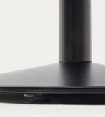 SAURA Okrugli visoki barski stol od crnog metala s bijelom teraco pločom, 96 x Ø70 cm