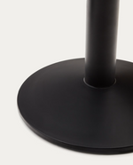 SAURA Okrugli visoki barski stol od crnog metala s bijelom teraco pločom, 96 x Ø70 cm