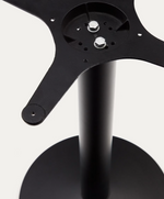 SAURA Okrugli visoki barski stol od crnog metala s bijelom teraco pločom, 96 x Ø70 cm