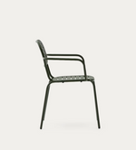 BRAI Vrtna stolica koja se može slagati s naslonima za ruke od zelenog pocinčanog čelika