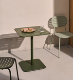 BRAI Outdoor table in green galvanised steel 70 x 70cm