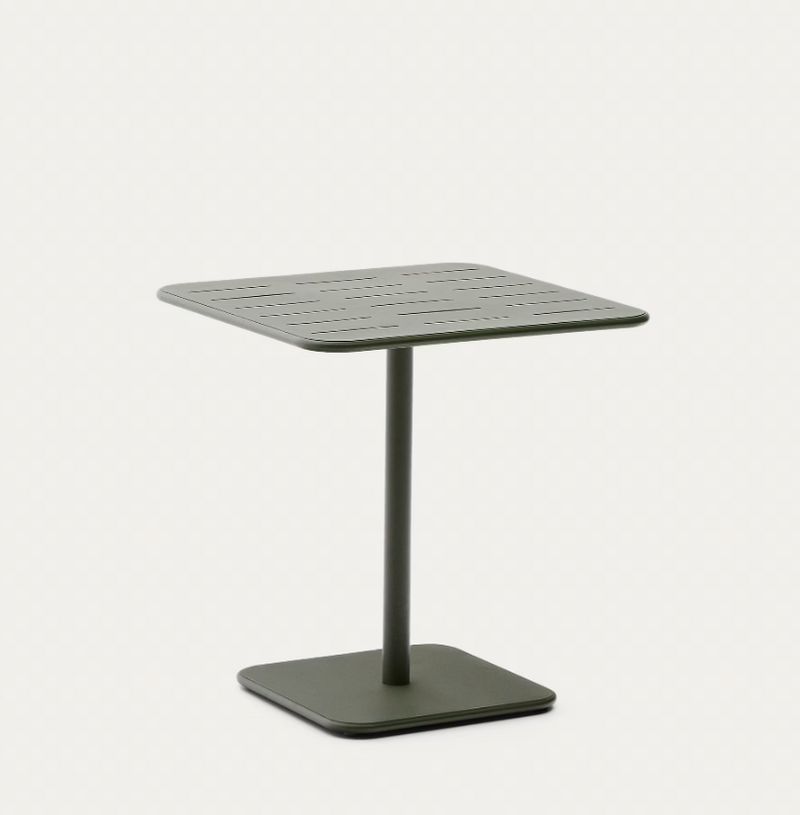 BRAI Outdoor table in green galvanised steel 70 x 70cm