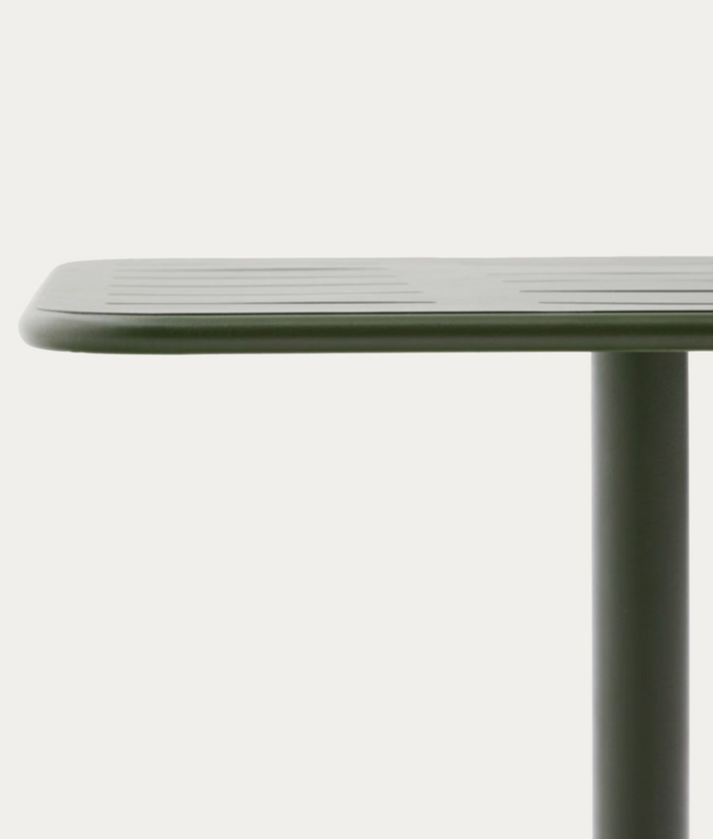 BRAI Outdoor table in green galvanised steel 70 x 70cm