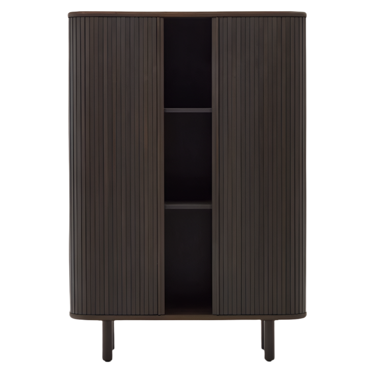 MAILEN 2 door highboard in ash veneer with a dark finish 110 x 160 cm