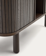 MAILEN Visoki ormar s 2 vrata, jasen furnir s tamnom završnom obradom, 110 x 160 cm