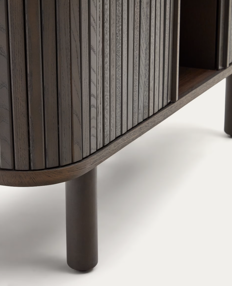 MAILEN Visoki ormar s 2 vrata, jasen furnir s tamnom završnom obradom, 110 x 160 cm