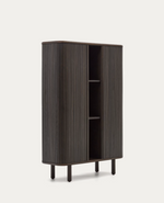 MAILEN Visoki ormar s 2 vrata, jasen furnir s tamnom završnom obradom, 110 x 160 cm