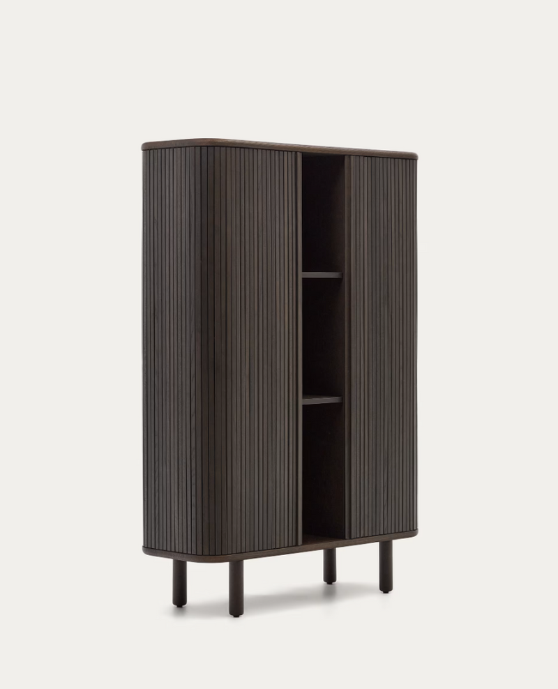 MAILEN Visoki ormar s 2 vrata, jasen furnir s tamnom završnom obradom, 110 x 160 cm