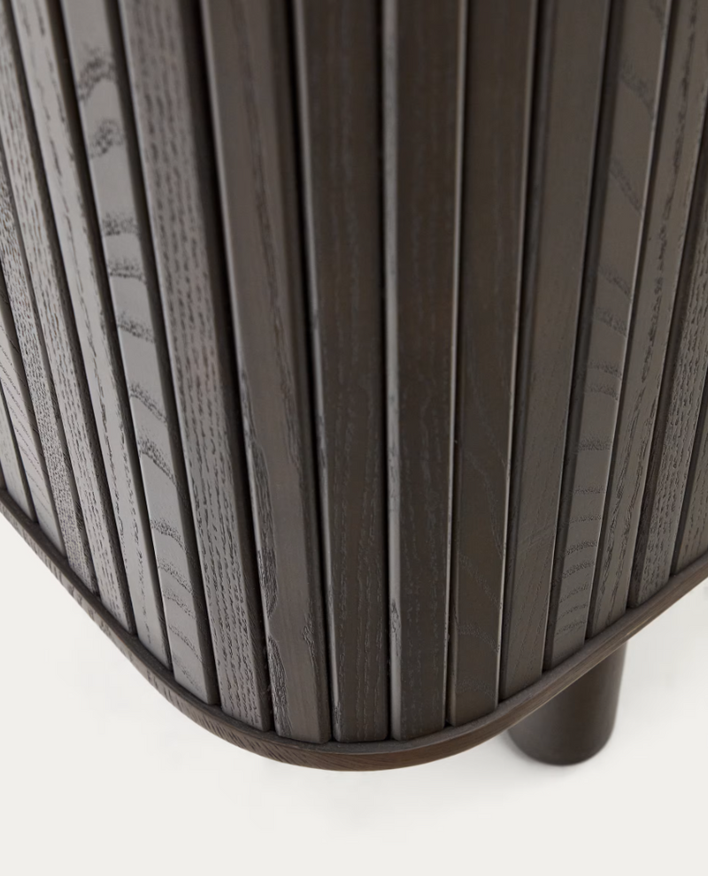 MAILEN Visoki ormar s 2 vrata, jasen furnir s tamnom završnom obradom, 110 x 160 cm