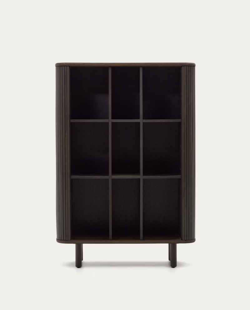 MAILEN Visoki ormar s 2 vrata, jasen furnir s tamnom završnom obradom, 110 x 160 cm