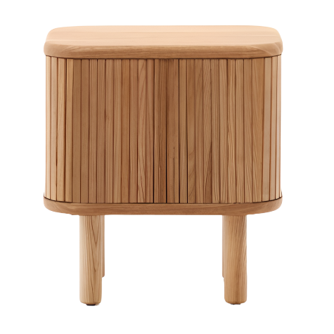 MAILEN Bedside table in ash veneer with a natural finish 50 x 55 cm