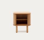 MAILEN Noćni ormarić od jasenovog furnira s prirodnom završnom obradom 50 x 55 cm
