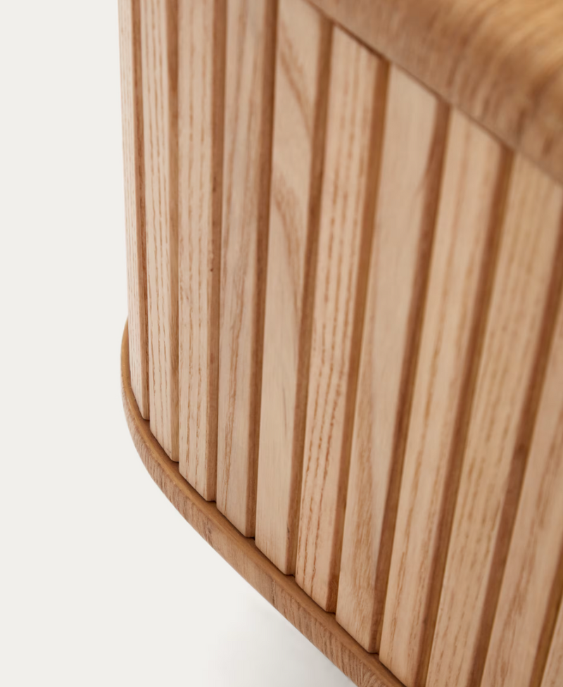 MAILEN TV komoda s 2 vrata od jasenovog furnira s prirodnom završnom obradom 200 x 50 cm