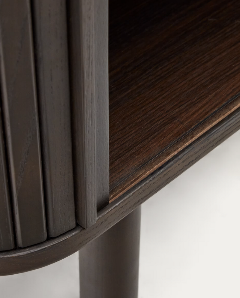 MAILEN TV komoda s 2 vrata, jasen furnir s tamnom završnom obradom, 120 x 50 cm