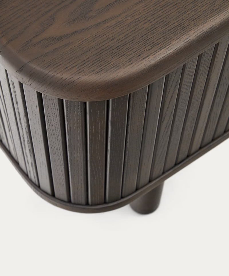 MAILEN TV komoda s 2 vrata, jasen furnir s tamnom završnom obradom, 120 x 50 cm