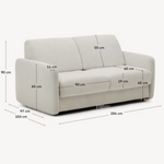 NUALA Pearl-coloured sofa bed