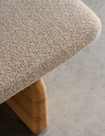 TOPAZ Divan u bež šenil boji s masivnim jasenovim drvom u prirodnoj završnoj obradi, 200 cm FSC 100%