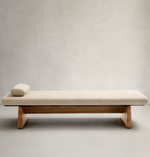 TOPAZ Divan u bež šenil boji s masivnim jasenovim drvom u prirodnoj završnoj obradi, 200 cm FSC 100%