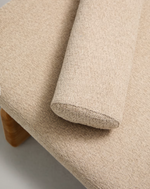 TOPAZ Divan u bež šenil boji s masivnim jasenovim drvom u prirodnoj završnoj obradi, 200 cm FSC 100%