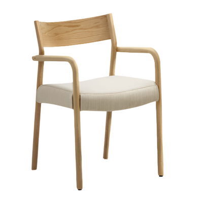 FALCONERA Chair with a removable cover in solid oak wood with walnut finish FSC Mix Credit