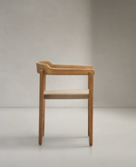 ICARO Skladljiva stolica od punog tikovine s prirodnom završnom obradom i bež užadi, FSC 100%