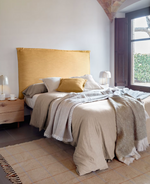 TANIT Uzglavlje s navlakom od senf lana koja se može skinuti, za krevete širine 200 cm