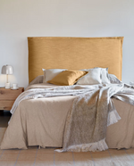 TANIT Uzglavlje s navlakom od senf lana koja se može skinuti, za krevete širine 200 cm